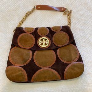 Tory Burch brown suede shoulder bag